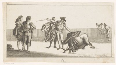 طعن الثور من قبل مصارع الثيران Coleccion de las Principales suertes de una corrida de toros (عنوان السلسلة على الكائن) مجموعة من أهم المناورات في مصارعة الثيران (عنوان المسلسل) بواسطة أنطونيو كارنيسيرو
