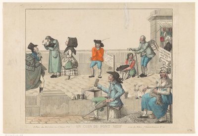الباعة الجائلين والمتسولين في بونت نيوف Un coin du Pont Neuf (العنوان على الكائن) بواسطة نويل فرير
