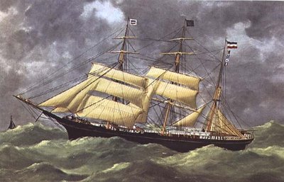 The Barque Dora (طباعة) بواسطة مجهول
