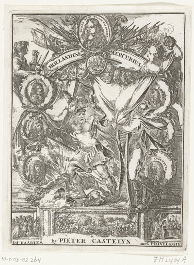 صفحة العنوان لـ Hollandsche Mercurius لعام 1673 (العنوان على الكائن) بواسطة مجهول