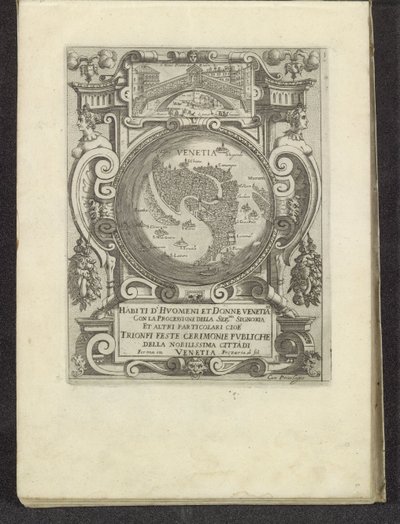 Titelprint مع plattegrond van Venetië Scènes uit het Venetiaanse leven (عنوان المسلسل) Habiti d