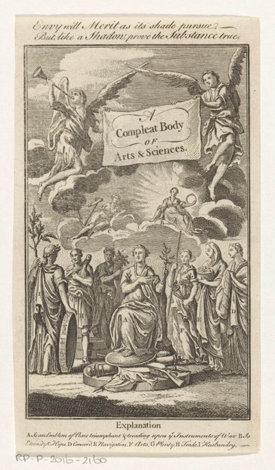 Triomf van Vrede A Compleat Body of Arts & Sciences (العنوان على الكائن) Titelpagina voor: Sn ، The Universal Magazin of Knowledge and Pleasure Vol III ، 1748 بواسطة جون هينتون