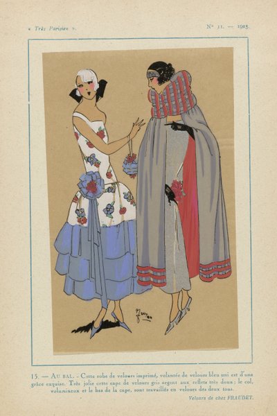 باريسي للغاية ، 1923 ، رقم 11: 15. - AU BAL. - هذا الفستان المخملي ... بواسطة تزوير