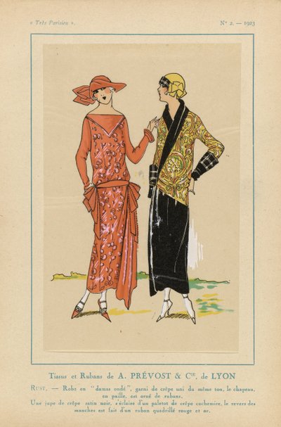 باريسي للغاية ، 1923 ، رقم 2: أقمشة وشرائط من تأليف أ.بريفوست & سي آي إي ... بواسطة إيه سي بريفوست