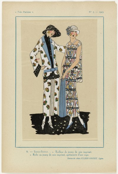 باريسي للغاية ، 1923 ، رقم 5: 9. - SANS-SOUCI. 1.بدلة جيرسي ... بواسطة جوليان جيجيت
