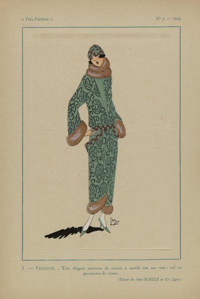 باريسي للغاية ، 1923 ، رقم 7: 7. - خوف. - معطف انيق جدا ... بواسطة Schulz et Cie
