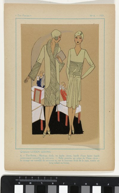باريسي للغاية ، 1928 ، رقم 8: إبداعات لوسين ليلونغ / 6. - غرفة الشاي ... بواسطة لوسيان ليلونج