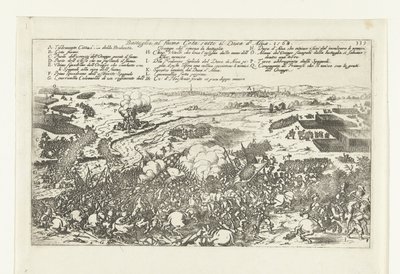 فيلدسلاغ آن دي ريفير دي جيت ، 1568 معركة في نهر جيتا تحت دوق ألفا. 1568 (العنوان على الكائن) بواسطة يوهان فيلهلم باور