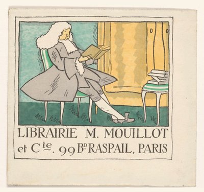 بطاقة عمل من مكتبة M. Mouillot et cie في باريس بواسطة مجهول