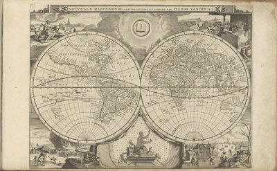 Wereldkaart New World Map (العنوان على الكائن) جزر الهند الشرقية والغربية وأماكن أخرى (عنوان السلسلة) بواسطة مجهول