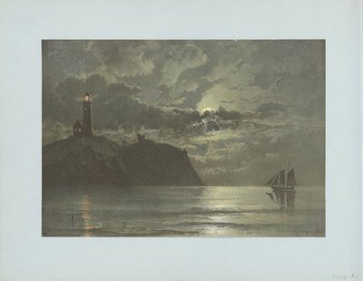 منظر بحري مع منارة بعد لوحة رسمها C. Frederick Sörensen بواسطة مجهول
