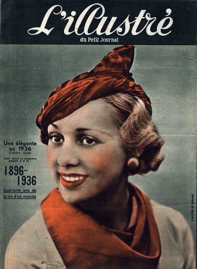 1896-1936: أربعون سنة من حياة العالم. صورة لامرأة أنيقة من عام 1936. في "" L'illustrious du Petity Journal " بواسطة مجهول مجهول