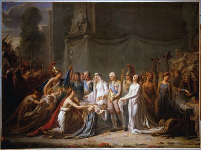 رمزية دخول لويس الثامن عشر إلى باريس في 3 مايو 1814 (زيت على قماش) بواسطة مجهول مجهول