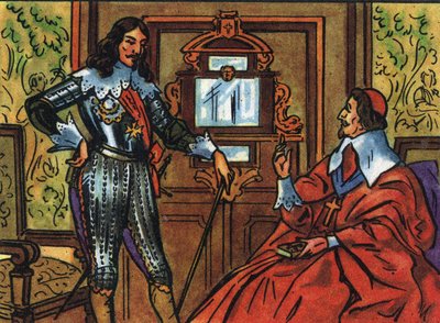 أرماند جان دو بليسيس دي ريشيليو أو الكاردينال دي ريشيليو (1585-1642) ، الوزير الفرنسي ولويس الثالث عشر (1601-1643) ، ملك فرنسا. توضيح مجهول في "" مجموعة ملوك ورؤساء دول فرنسا "". القرن ال 20. مجموعة خاصة. بواسطة مجهول مجهول