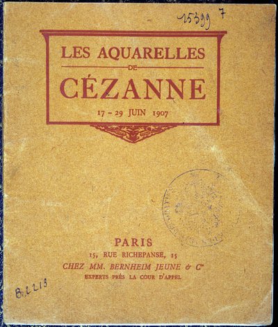 غلاف كتالوج معرض "Les Aquarelles de Cézanne" بواسطة مجهول مجهول