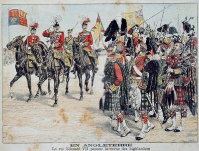 إدوارد السابع (1841-1910) ملك إنجلترا يراجع رسم المرتفعات الاسكتلندية من الملحق اللامع لمجموعة "Little Diary" 1905 الخاصة بواسطة مجهول مجهول