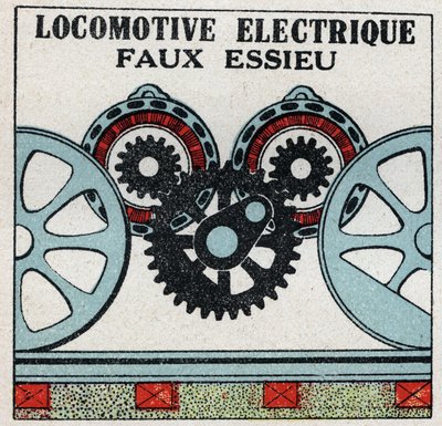 سكك حديدية كهربائية: محور زائف لقاطرة كهربائية. رسم توضيحي مجهول من عام 1925. مجموعة خاصة. بواسطة مجهول مجهول