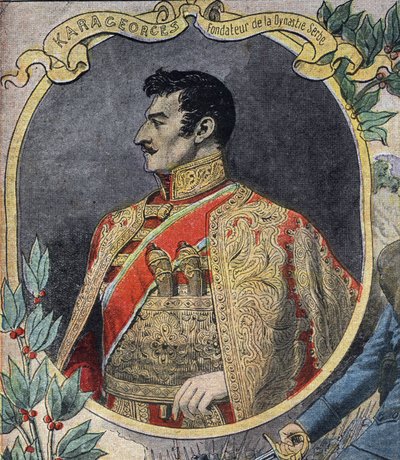 الحرب العالمية الأولى 1914-1918 (14-18): صورة لجورج بتروفيتش ديت كاراجورجيس (1752-1817) ، رجل دولة صربي ومؤسس سلالة كارادورديفيك. نقش في "" Le Petite Journal "" بواسطة مجهول مجهول