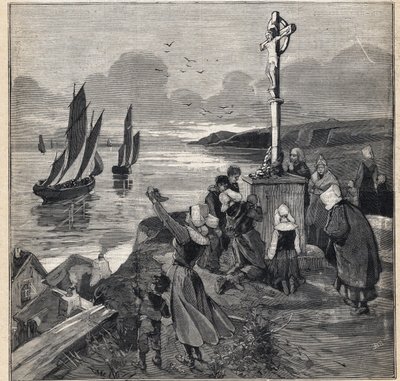 الصيد في آيسلندا: يغادر الصيادون بريتاني. نقش على "" لو بيتي باريزيان "" "في 12/03/1893. بواسطة مجهول مجهول