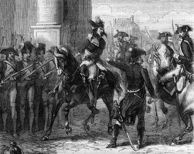فرانسوا هانريوت (1761-1794) ، ثوري فرنسي عند باب المؤتمر (9 Thermidor 1794) - نقش في "Histoire des Girondins" لألفونس دي لامارتين (1790-1869) 1865-1866 - مجموعة خاصة بواسطة مجهول مجهول