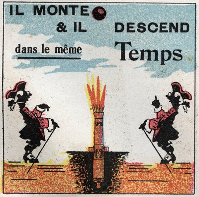 الجاذبية: الحركة العمودية للكرة. رسم توضيحي مجهول عام 1925. مجموعة خاصة. بواسطة مجهول مجهول