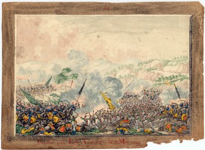 Guerre russo-turque de 1828-1829 - المعركة بالقرب من بروفاديا في مايو 1829 - مجهول - 1829 - ألوان مائية على الورق - 21،8x29،8 - مجموعة خاصة بواسطة مجهول مجهول