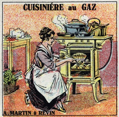 تدفئة المنزل: موقد غاز آرثر مارتن. رسم توضيحي مجهول من عام 1925. مجموعة خاصة. بواسطة مجهول مجهول