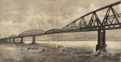 مشروع جسر دولي فوق القناة بين كاليه وفولكستون - 1890 - نقش 1890 بواسطة مجهول مجهول