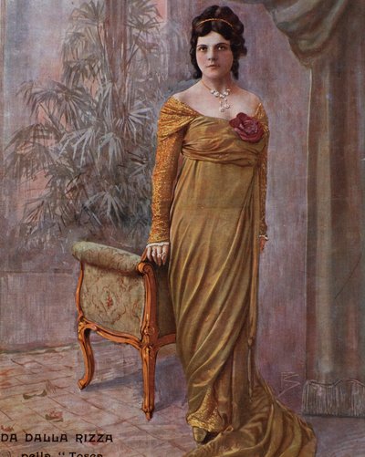 المغنية الإيطالية جيلدا دالا ريزا في فيلم La Tosca للفنان Puccini بواسطة مجهول مجهول