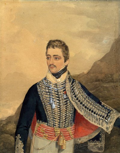 جوزيف أنتوني بوناتوسكي (1763-1813) - الأمير جوزيف بوناتوسكي - مجهول - 1807 - ألوان مائية ، غواش على ورق - 26.5 × 21 - مجموعة خاصة بواسطة مجهول مجهول