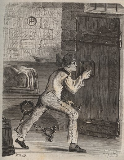 Le forcat Blouet - نقش في "Histoire des bagnes depuis leur create à nos jours" (1877) بقلم بيير زكون (1817-1895) (كولونيا بينالي - مستعمرة جزائية) مجموعة خاصة بواسطة مجهول مجهول