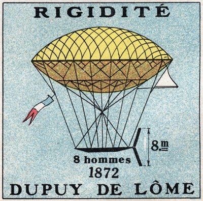 البالونات: بالون haubanne بواسطة Henri Dupuy de Lome (1816-1885) في عام 1872. رسم مجهول من عام 1925. مجموعة خاصة. بواسطة مجهول مجهول