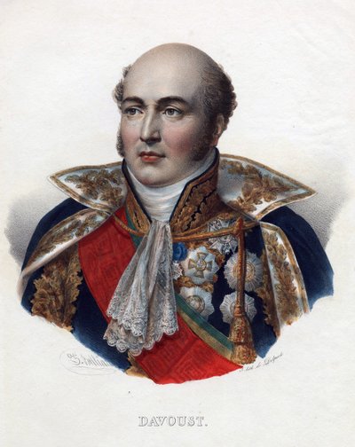 لويس نيكولاس (لويس نيكولاس) دافوت (1770-1823) ، مارشال فرنسا - مجهول - 1835 - طباعة حجرية ، ألوان مائية - 32 × 24 - مجموعة خاصة بواسطة مجهول مجهول
