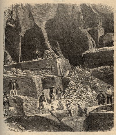 محاجر رخام Saint-Genies (Saint Genies) - Dordogne - نقش في "" PATRIE "- PINTURE وصف أساسي لفرنسا في 6 مجلدات بواسطة LUCIEN HUARD - نهاية القرن التاسع عشر بواسطة مجهول مجهول