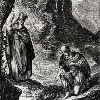 Martial de Limoges أو Saint Martial (القرن الثالث) تحويل زعيم الشعب السلتي Lemovices - نقش عام 1846 في "" حياة القديسين "" ". مجموعة خاصة. بواسطة مجهول مجهول