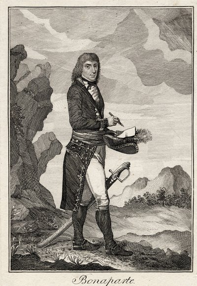 نابليون بونابرت - مجهول - 1797 - نقش على النحاس - 16،2 × 11،1 - مجموعة خاصة بواسطة مجهول مجهول