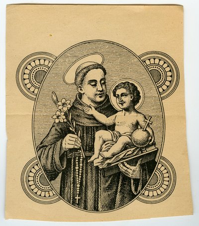 Pious image: Saint Anthony of Padua (engraving) بواسطة مجهول مجهول