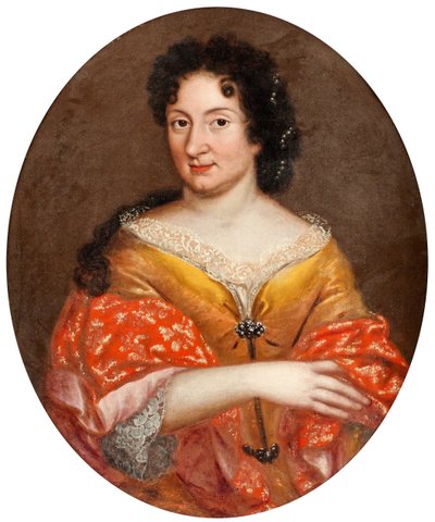"صورة آنا مونس ، عشيقة القيصر بيتر الأول" (صورة آنا مونس (1672-1714)) لوحة مجهولة حوالي عام 1700 زيتية على قماش خافت 72 × 60 سم مجموعة خاصة بواسطة مجهول مجهول