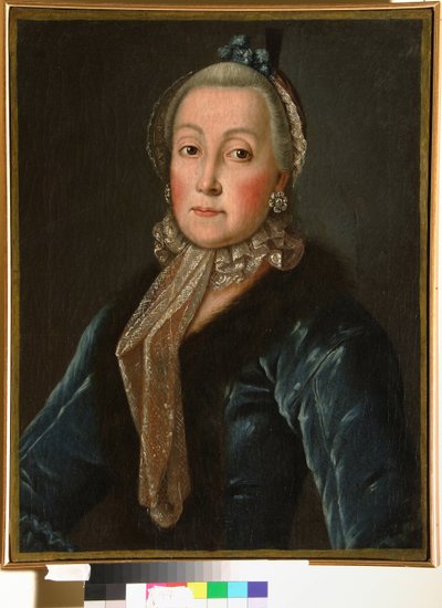 صورة للكونتيسة آنا دانيلوفا تروبيتسكايا (1710-1780) ، ني دروتسكايا سوكولينسكايا - لوحة مجهولة ، زيت على قماش (60 × 46.5 سم) ، النصف الثاني من القرن الثامن عشر - (صورة للكونتيسة آنا دانيلوفنا تروبيتسكايا ، ولدت دروتسكايا-سوكولينسكايا ، زيت بواسطة مجهول مجهول