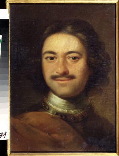صورة للإمبراطور بطرس الأول (1672-1725) (صورة للإمبراطور بيتر الأول الأكبر). لوحة مجهولة. زيت على قماش ، 48.5 × 37 سم ، أوائل القرن الثامن عشر. الكلاسيكية. متحف الدولة المركزي للبحرية ، سانت بطرسبرغ. بواسطة مجهول مجهول