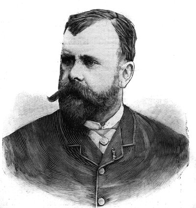 صورة ألبرت مينيان (1845-1908) ، رسام فرنسي. نقش في "" Le Peute Parisien "" بواسطة مجهول مجهول