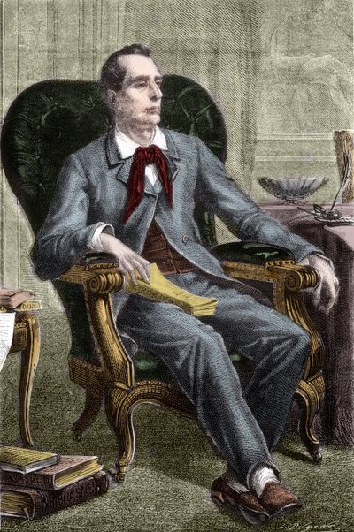 صورة لألفونس دي لامارتين (1790-1869) - صورة لألفونس دي لامارتين (1791-1869) ، كاتب وسياسي فرنسي - نقش في "هيستوار دي جيروندين" للفونس دي لامارتين (1790-1869) 1865-1866 - مجموعة خاصة بواسطة مجهول مجهول