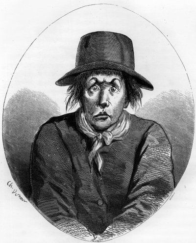 صورة أنطوان سيمون (1736-1794) صانع الأحذية والوصي الثوري الفرنسي لويس السابع عشر في المعبد عام 1793 - نقش عام 1863 في "الكتاب الأحمر - تاريخ دي ليتشافود في فرنسا" لدوبراي دي لا ماهري. مجموعة خاصة. بواسطة مجهول مجهول