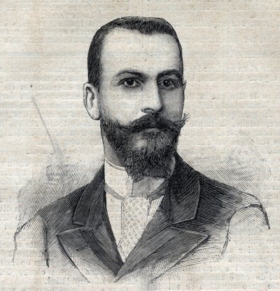 صورة لكازيمير مايستر (1867-1957) المستكشف الفرنسي في إفريقيا. نقش في "" Le Peute Parisien "" بواسطة مجهول مجهول