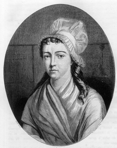 صورة شخصية لشارلوت كورداي (1768 - 1793) - نقش من عام 1863 في "Le Livre Rouge - Histoire De L'echafaud en France" لدوبراي دو لا ماهري. مجموعة خاصة. بواسطة مجهول مجهول