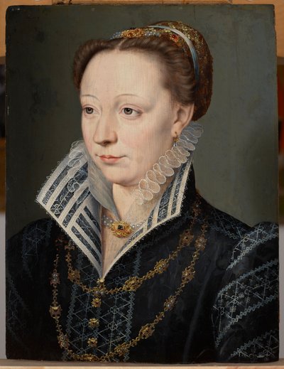 صورة لكلود كاثرين دي كليرمون تونير ، دوقة ريتز (1543-1603) ، حوالي 1571 (زيت على لوح) بواسطة مجهول مجهول