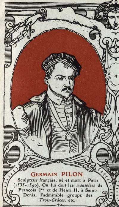 صورة لجيرمان بيلون (1535-1590) ، نحات فرنسي. نقش من عام 1914. مجموعة خاصة. بواسطة مجهول مجهول