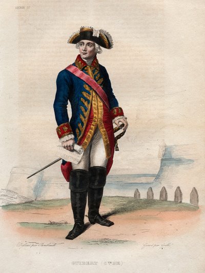 صورة لجاك أنطوان هيبوليت (جاك أنطوان هيبوليت) ، كونت غويبيرت (1743-1790) ، كاتب عام وعسكري فرنسي - رسم توضيحي من "" Le Plutarque Français "بقلم إدموند مينيت بواسطة مجهول مجهول