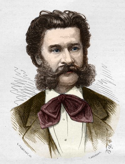 صورة يوهان الثاني شتراوس جونيور (1825-1899) ، موسيقي نمساوي. بواسطة مجهول مجهول