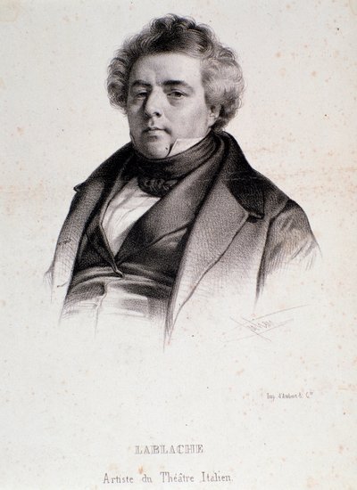 صورة لويجي لابلاش (1794-1858) نقش مغني الأوبرا الإيطالي والفرنسي. القرن ال 19. مجموعة خاصة Milanese بواسطة مجهول مجهول